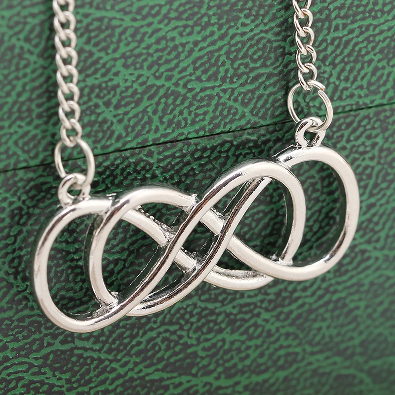 1 шт. простое посеребренное ожерелье-цепочка с двойной бесконечностью вечное