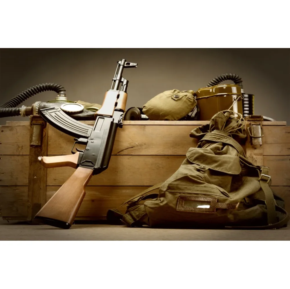 Виниловые фоны Laeacco War Rifle AK47 контейнер для багажа Фотофон фотостудии детского