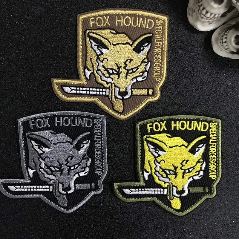 Нашивка на одежду Fox hound с вышивкой аппликация в виде скелета швейная этикетка
