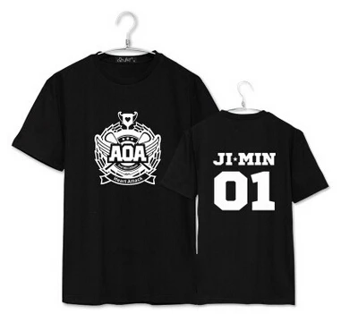 Kpop aoa футболка с круглым вырезом и принтом в виде сердца летняя модная мужская