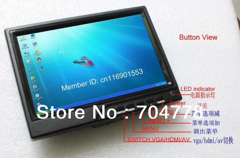 Drop Shipping 7 Inch HDMI Monitor 1280x800 IPS HD Screen VGA AV Car Connect SLR | Компьютеры и офис