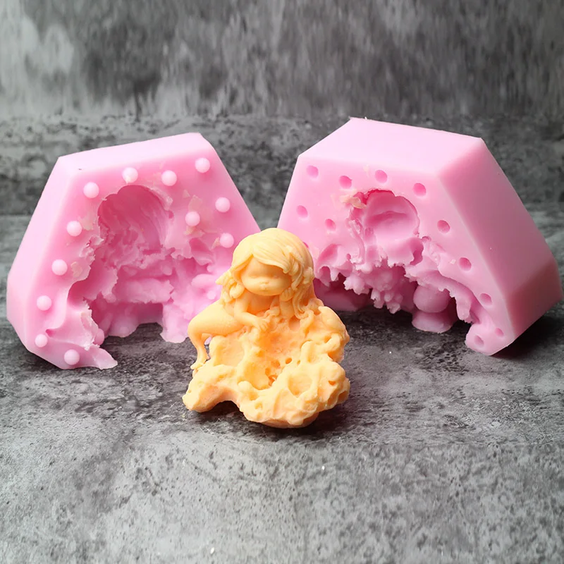 Силиконовые свечи мыло Плесень 3D русалка кукла ручной работы шоколадные конфеты