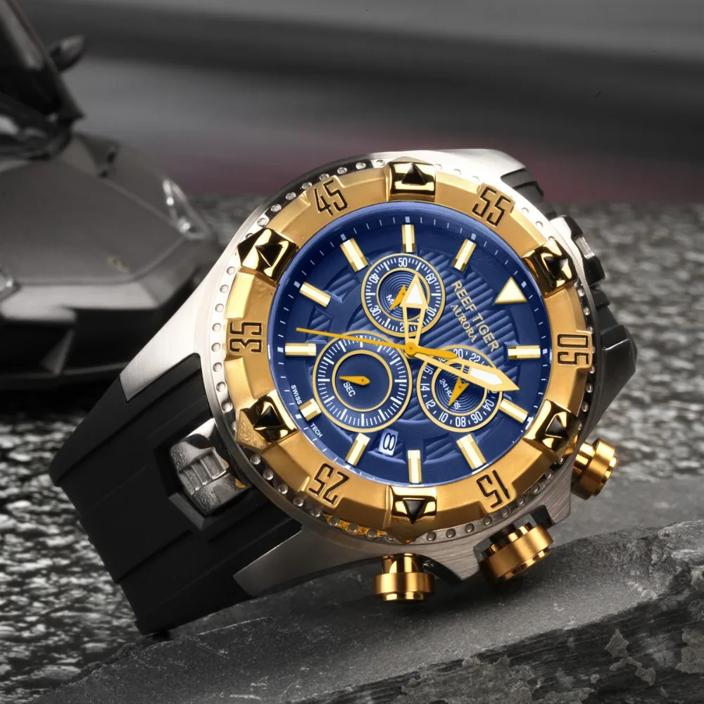 Relojes hombre Топ 2019 Роскошные Брендовые спортивные мужские наручные часы Reef Tiger с