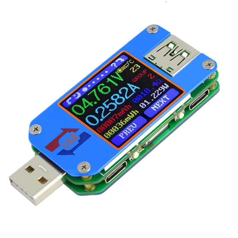 

Цветной ЖК-дисплей QC2.0/3,0 UM25 UM25C Type- C Вольтметр Амперметр 4-24 в 0-5 А для тестера напряжения тока зарядка 40% скидка