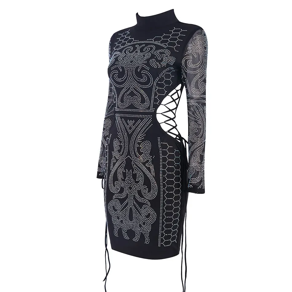 DressBird женское платье осень-зима с длинным рукавом Бандажное облегающее Vestidos
