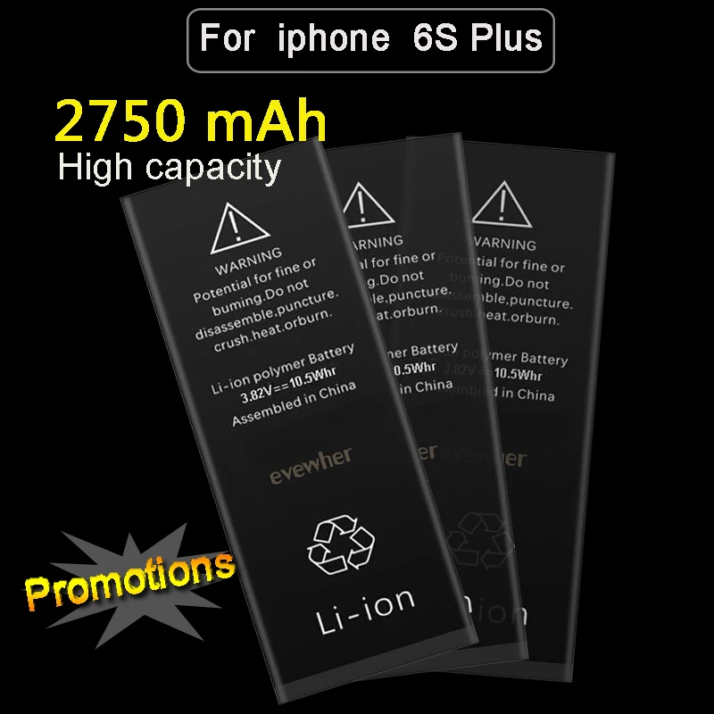 Для Iphone 6 S Plus высокомощный аккумулятор батарея для Iphone6S плюс замена батареи 2750 mah