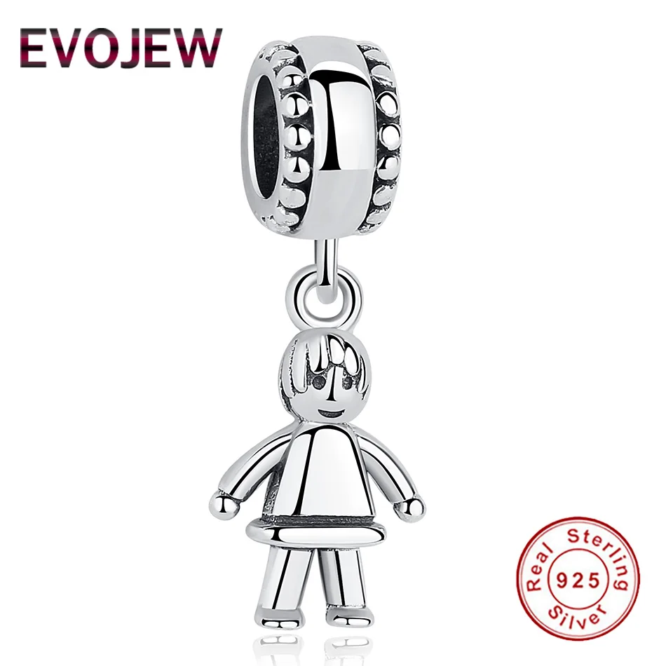 EVOJEW 925 пробы серебро для девочек и мальчиков кулон Бусины fit Pandora браслет & цепочки