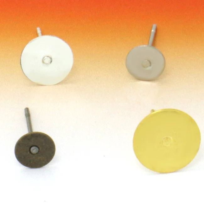 Пустые серьги из нержавеющей стали шпильки для сережек стальной цвет плоский