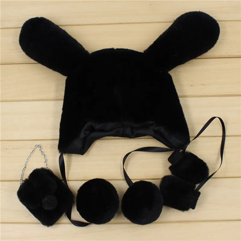 Blyth кукла ледяной белый черный шляпа Зимняя одежда сумка перчатки игрушка девочка подарок - Цвет: D