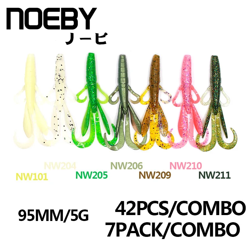 NOEBY 6 шт./упак. Мягкая приманка 95 мм/5 г червь для рыбалки привлекательная