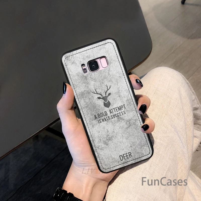 Олень ткань чехол для телефона на samsung galaxy s10 plus s7 edge s8 s9 plus/note 8 9 Ретро-ткань