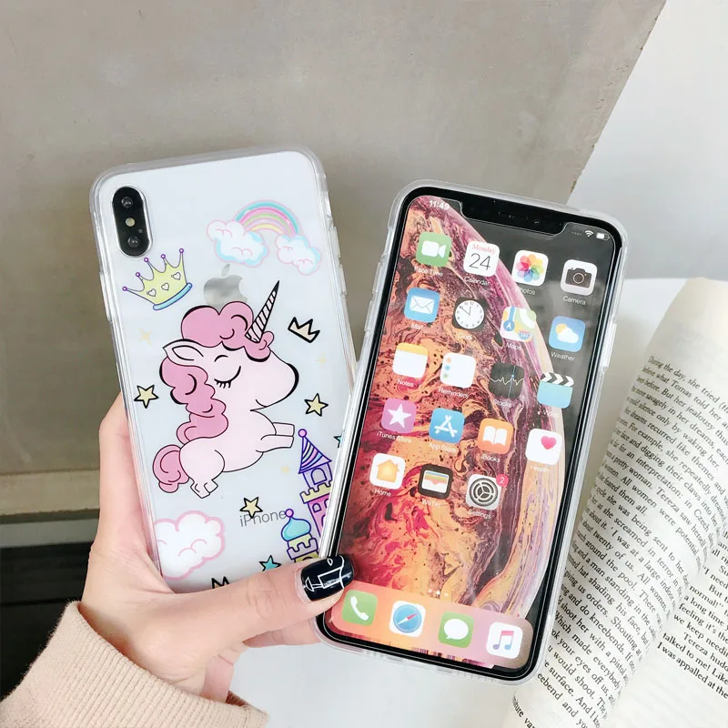 Милый Бегемот Lucky девчачье телефонные чехлы для iPhone X XR XS макс. закаленное стекло