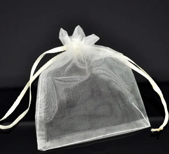 Free shiipng!!!!500pcs/lot Ivory Organza Wedding Gift Bags&Pouches 12x9cm