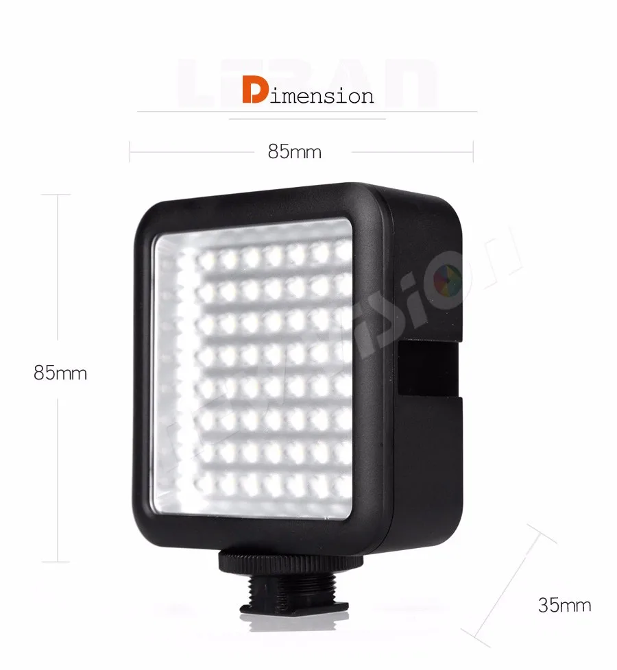 Godox LED64 5500~ 6500K видео светильник профессиональный универсальный для макросъемки фотожурналистов видеосъемка