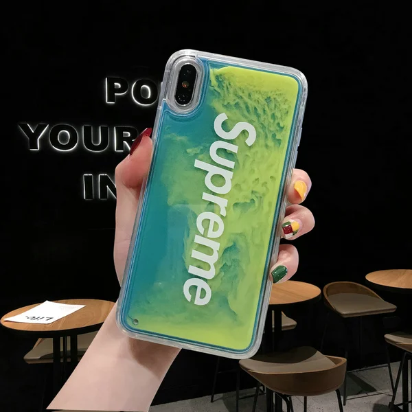 green SU Неоновый песок непроницаемый для воды и жидкости чехол зыбучий песок задняя крышка светящийся песок Жидкий чехол для iPhone XS Max XR XS 7 8 6 6s Plus Мягкий чехол для телефона - Цвет: green SU