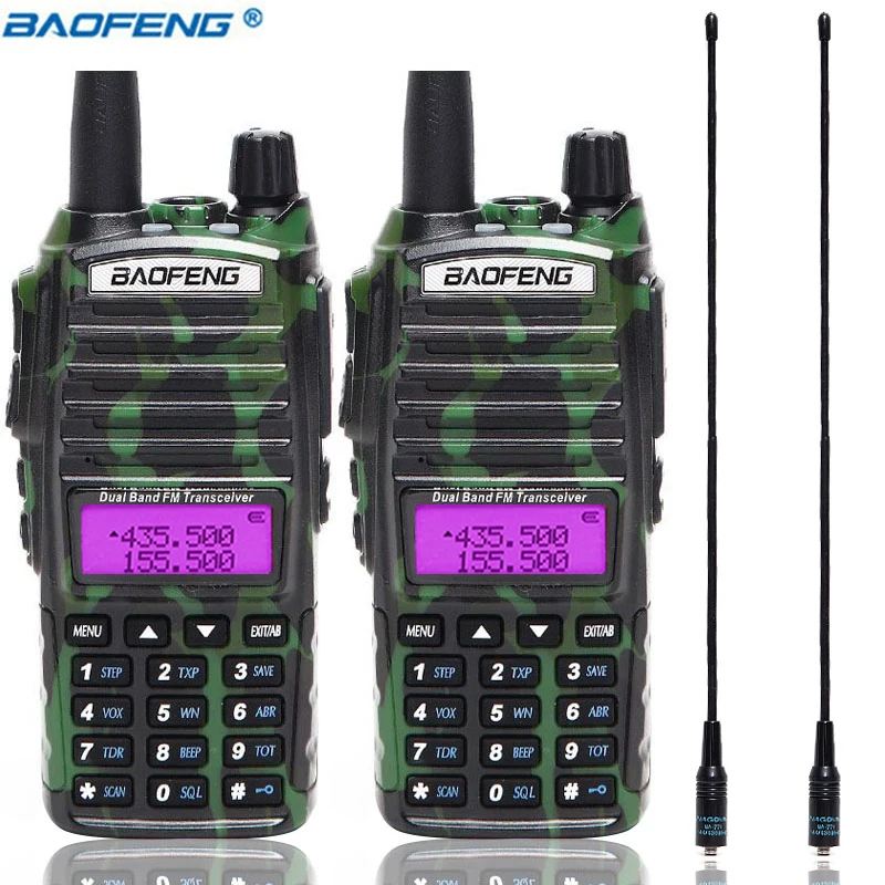 Портативная рация BaoFeng 2 шт./комплект Двухдиапазонная UV82 PTT UV 82 двухсторонняя
