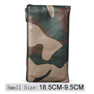 Small-Size Мужские кошельки из натуральной кожи, Камуфляжный цвет, овечья кожа, мягкий мужской клатч ручной работы, женские кошельки для кредитных карт, для любителей путешествий, сумка для денег - Цвет: Small-Size
