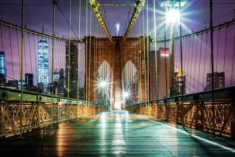 3D Window View European Brooklyn Bridge Wall Decal Sticker Frame Mural Effect Home Decor Bedroom Living Room Kitchen | Дом и сад