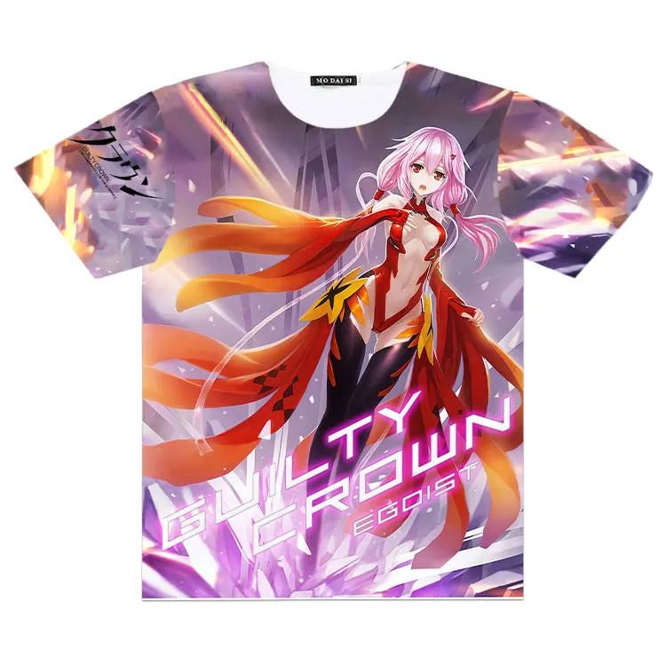 

Футболка с принтом Guilty Crown Yuzuriha Inori, мужская и женская футболка с коротким рукавом