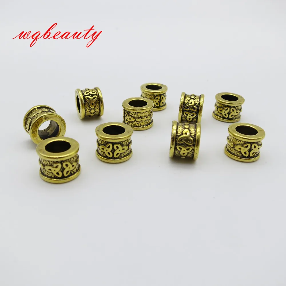 10 шт./лот античные серебряные/Золотые/Бронзовые руны викингов оплетка для волос