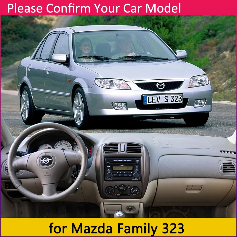 for Mazda Family 323 1998~2003 BJ Anti-Slip Mat Dashboard Cover Pad Sunshade Dashmat for Ford Laser KN KQ 2000 2002 Accessories