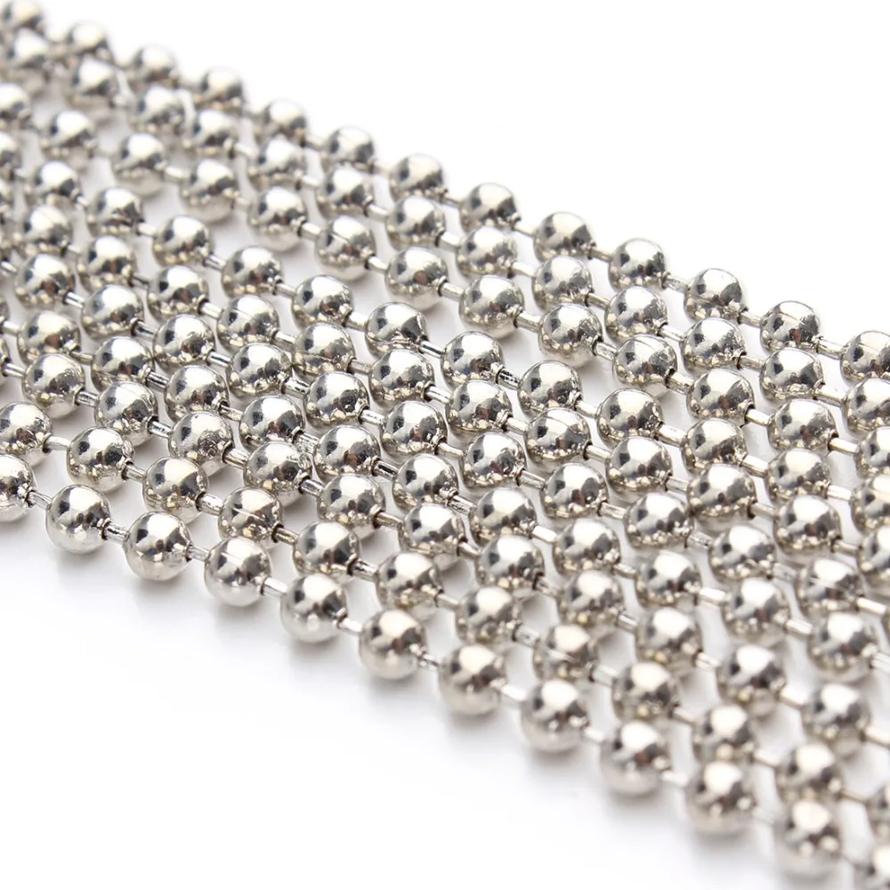 10m/lot Gold Silver Black Antique Bronze Color 1.2mm Ball Beads Bulk Chain Fit DIY Necklace Jewelry Making Findings Materials | Украшения и