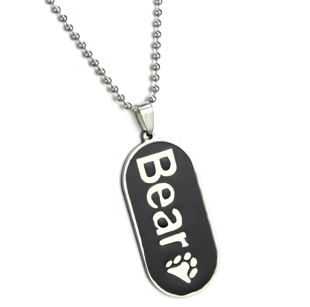 Ожерелье с овальным кулоном и медвежонком | Украшения аксессуары