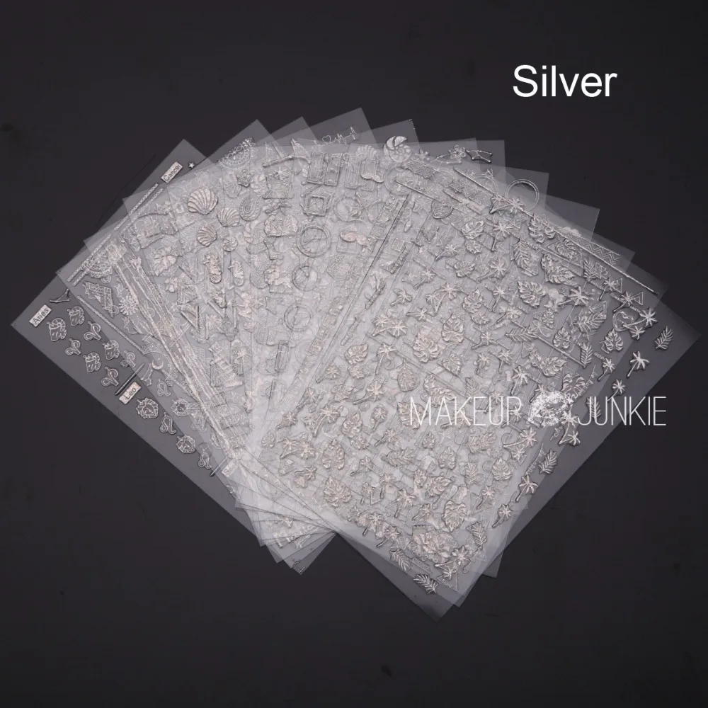 12 листов геометрических наклеек для ногтей Переводные картинки Пейсли кружевные