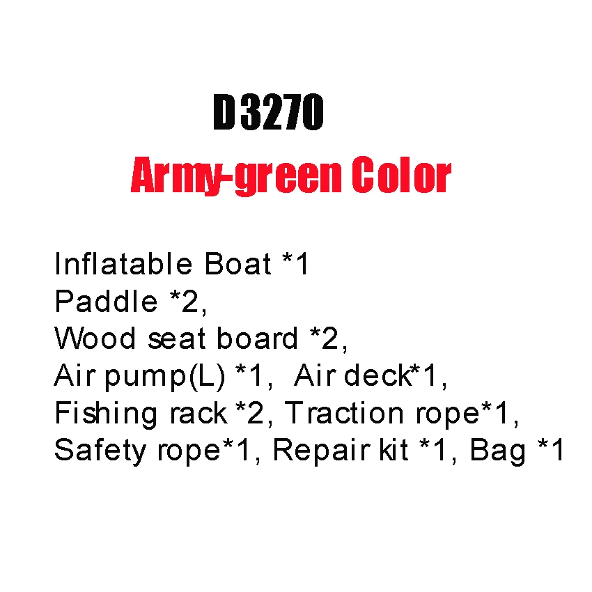 D3270-Army-green ПВХ надувная лодка износостойкая плот речная лодка Рыбацкая гребная лодка 0,7 мм/0,9 мм 4-6/5-7/6-8 человек с веслами и воздушным насосом - Цвет: D3270-Army-green