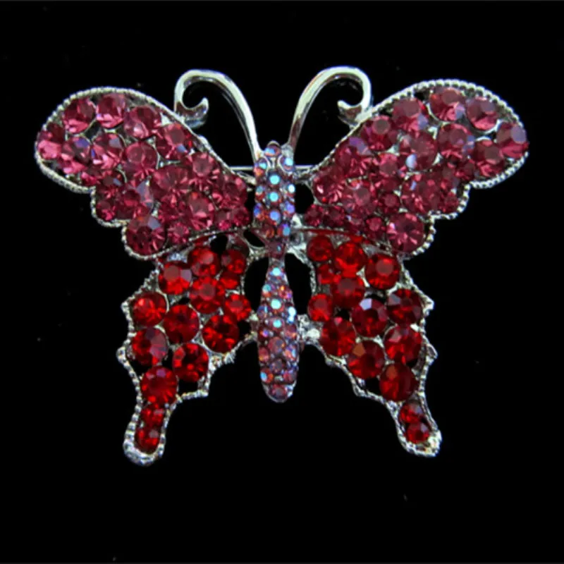 2 &quotсеребряная брошь в виде бабочки булавки с прозрачными стразами и