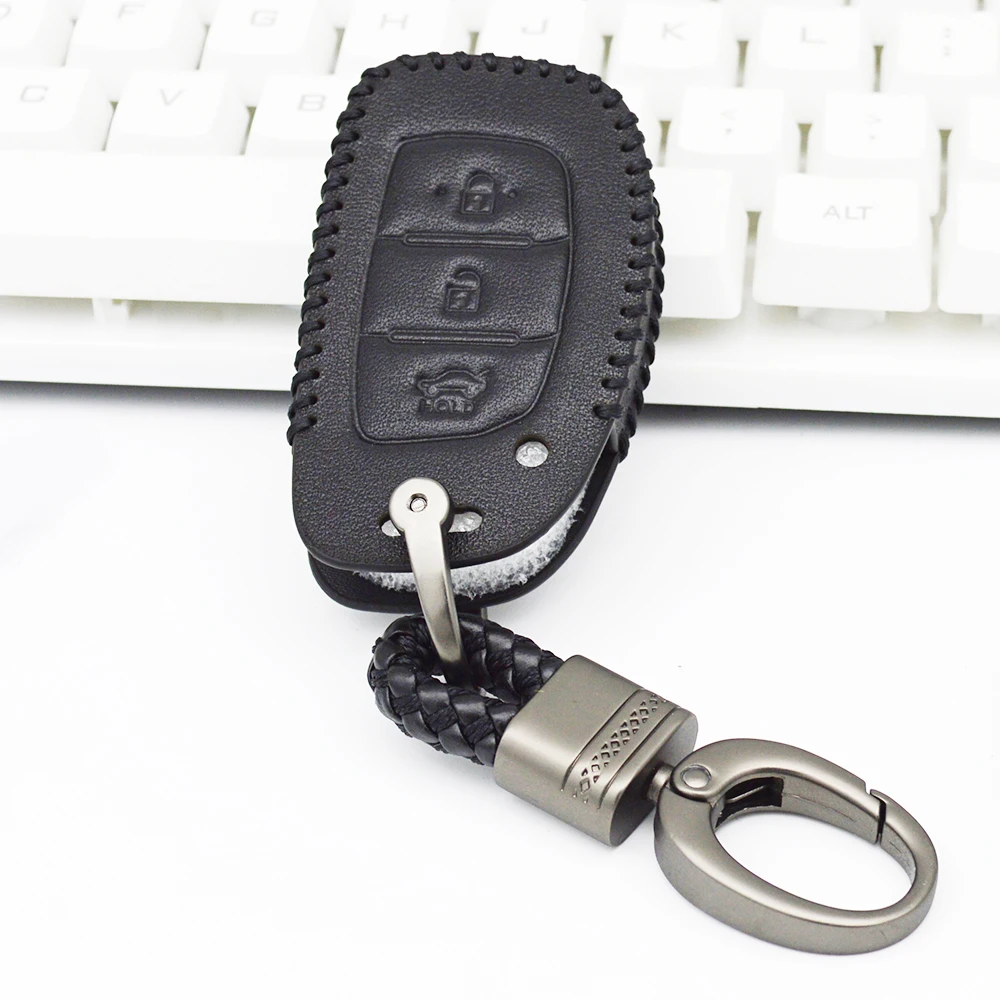 Кожаный чехол для ключа автомобиля hyundai Creta i10 i20 i30 Tucson Elantra Santa 9 Fe 2016 2017 2018 Mistra Verna