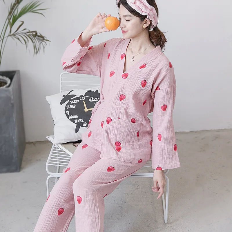 Expectant Mother Pajamas Set Long Sleeve T-shirt+Trousers 2PCS Pregnant Women Sleepwear Postpartum Mother Strawberry Pajamas
Expectant Mother Pajamas Set Long Sleeve T-shirt+Trousers 2PCS Pregnant Women Sleepwear Postpartum Mother Strawberry Pajamas