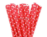 100pcs red with white mini dot paper drinking strawsparty supplies paper drinking straws wholesale online