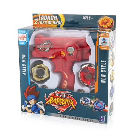 Красный Beyblade Металл Фьюжн-игрушки для продажи спиннинг Топы bayblade набор игрушек, игрушечный гироскоп с двумя пусковыми установками, ручной Спиннер металлические Топы - Цвет: Красный