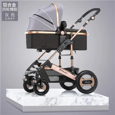 Детская коляска BABYFOND с высоким пейзажем, может лежать, складывается, четыре колеса, амортизатор, детская коляска - Цвет: Y