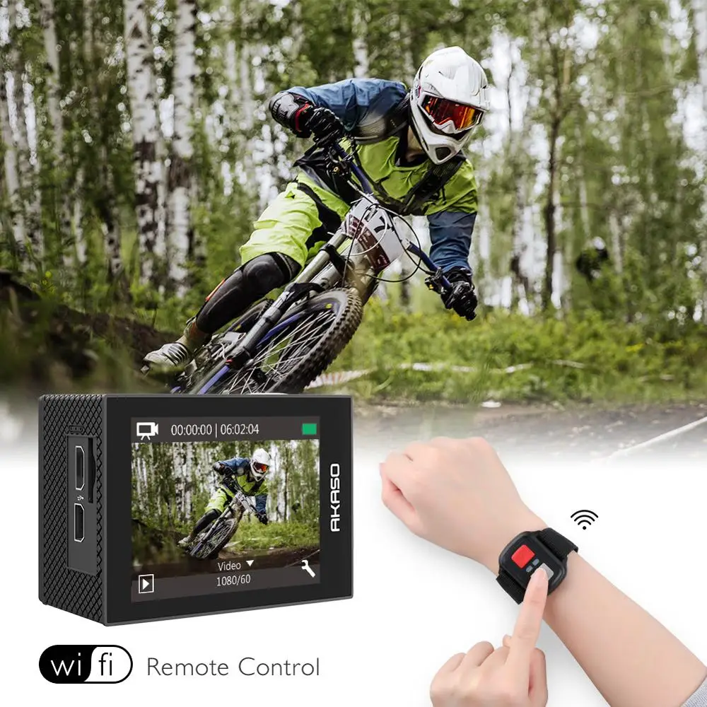 Экшн камера AKASO EK7000 Pro 4K с сенсорным экраном и регулируемым углом обзора до 40