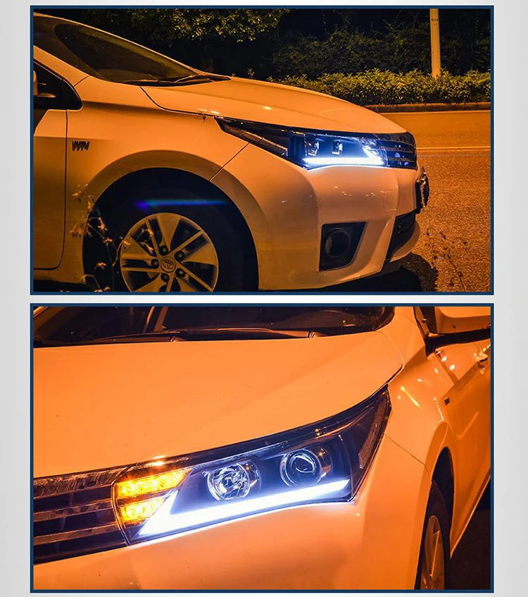 Легкая светодиодная фара в сборе для Toyota Corolla левая и правая сторона DRL дневные ходовые огни сигнал