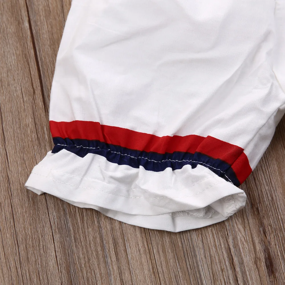 Модный топ с якорем для новорожденных девочек синий жилет + белые шорты штаны