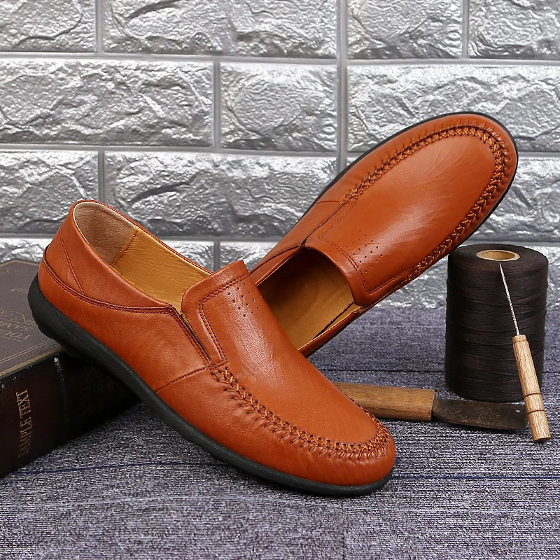 Мужская обувь ручной работы из натуральной кожи для вождения сезон весна-осень