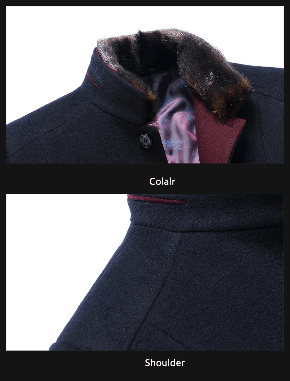 Holyrising Casaco Masculino Abrigo шерстяные пальто утолщенное шерстяное пальто для мужчин теплое пальто с меховым воротником куртки размера плюс M-6XL 18439-5
