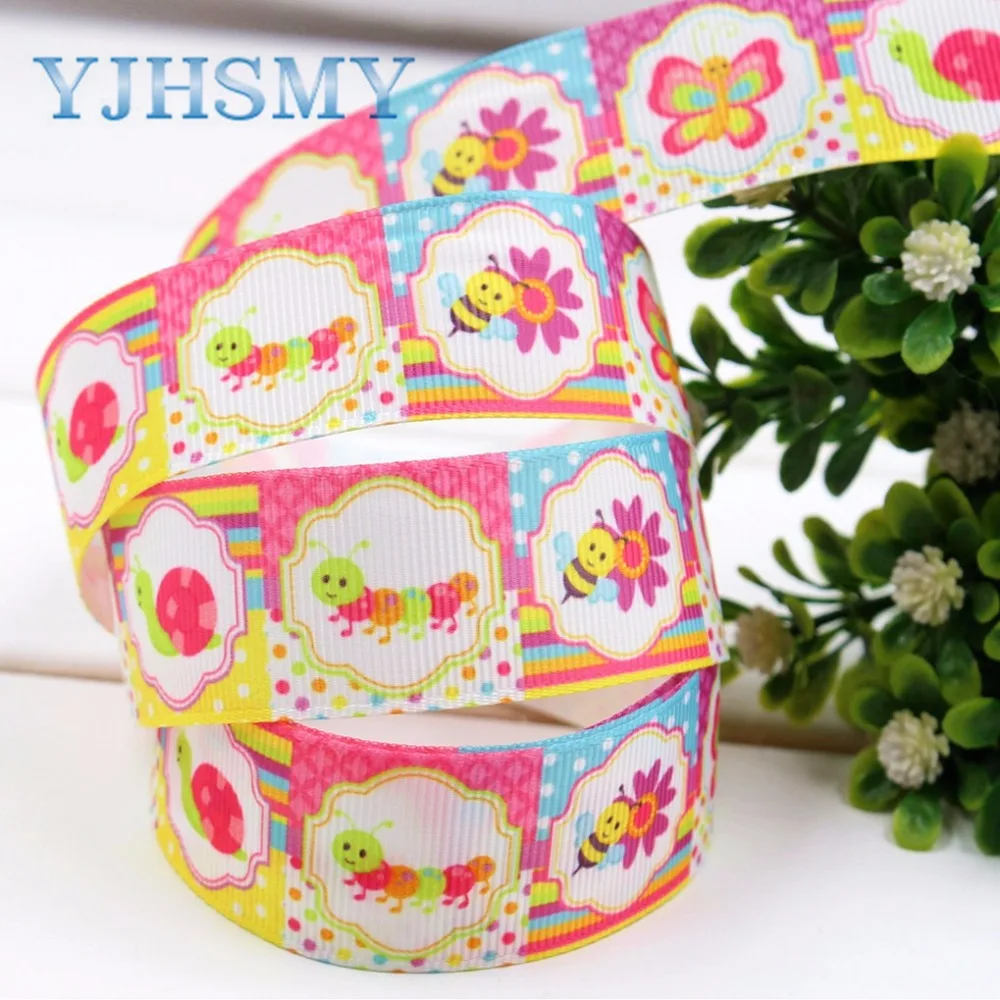 YJHSMY F-17225-1120 10 ярдов 25 мм мультфильм печатных grosgrain ленты DIY ручной работы