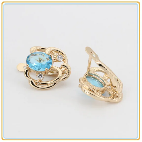 Серьги золотистого цвета 585 пробы Orecchini Brincos трендовые новые модные женские