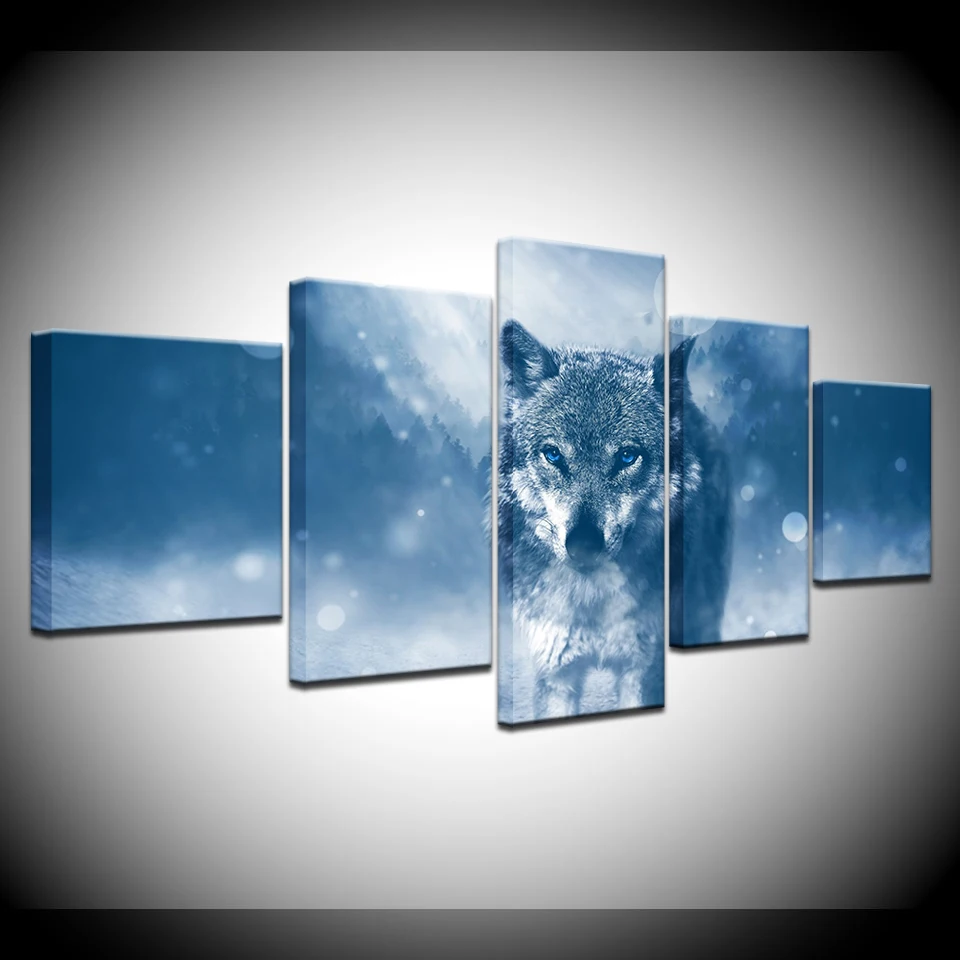 

5 panel Wall Pictures for Living Room Modular Painting Pictures Wolf Canvas Painting Modern Wall Art Canvas Prints Artwork