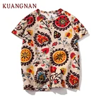 Мужская футболка в японском стиле KUANGNAN, модная уличная футболка в стиле Харадзюку, Забавные футболки в стиле хип-хоп, летняя футболка 5XL, новинка 2019