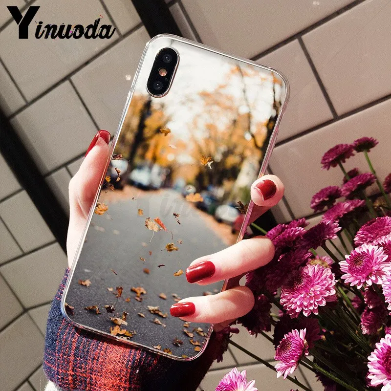 Yinuoda осенний Мягкий силиконовый чехол из ТПУ для iPhone 5 5Sx 6 7 7plus 8 8Plus X XS MAX