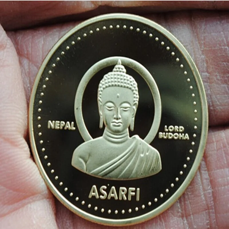 3 шт. редкие монеты на религиозную тему лорд будоха позолоченные Непал Индия ASARFI