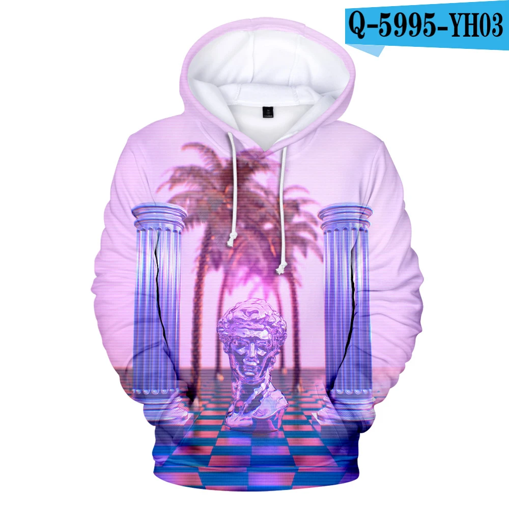 3D Новинка, Vaporwave, 3D толстовки, Мужская/Женская мода, принт, толстовка, пуловер, Vaporwave, длинный рукав, с капюшоном, унисекс, уличная одежда, топы - Цвет: 3D