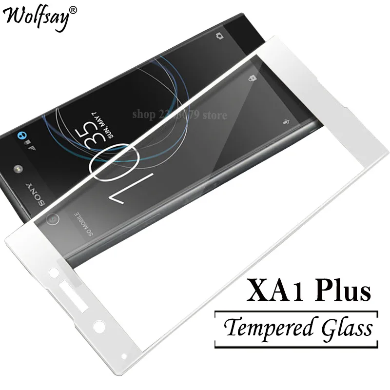 Закаленное стекло Wolfsay 2.5D 9H с полным покрытием для Sony Xperia XA1 Plus Защита экрана