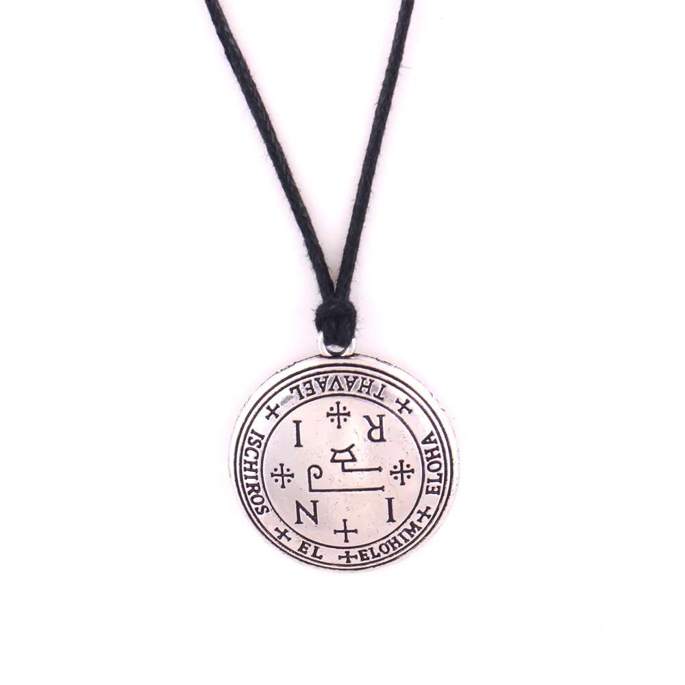 Seal of the Archangel Thavael Enochian Pendant Necklaces Talisman Amulet Angel Jewelry Vintage Wax Rope Necklace | Украшения и