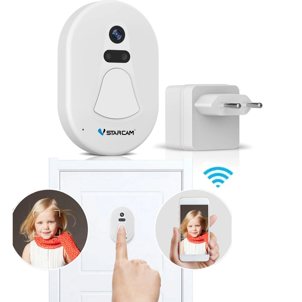 Smart беспроводной Беспроводная камера Wi-Fi для дверного звонка визуальный